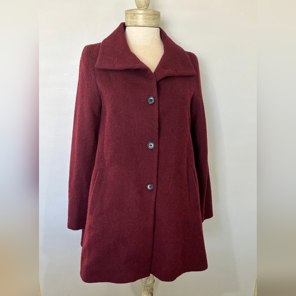 Burgundy Wool Coat